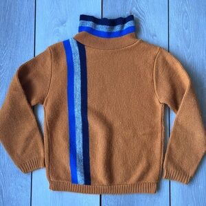 Vtg 70s kids knit turtleneck sweater stripe retro